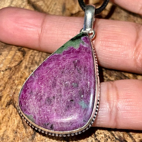 Anyolite Ruby Zoisite Pendant 2” - Picture 7 of 9